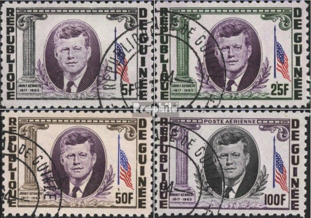 Briefmarken Guinea 1964 Mi 226A-229A (kompl.Ausg.) gestempelt John F. Kennedy