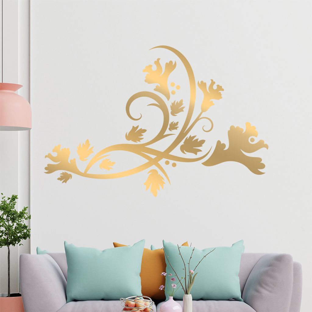Ranken Blüte geschwungen Wandtattoo in 6 Größen - Wandaufkleber Wall Sticker - Dekoration, Küche, Wohnzimmer, Schlafzimmer, Badezimmer