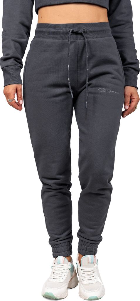 Reichstadt Damen Slim Fit Jogginghose Marken-Stick 23RSW039 Anthracite L