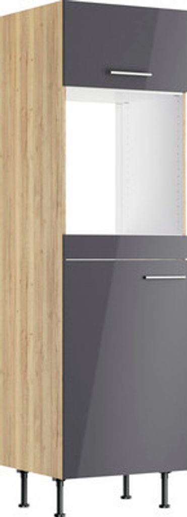 Optifit Backofen/Kühlumbauschrank für 88er Einbaukühlschrank Jonte984 BxTxH 60 x 58,4 x 211,8 cm anthrazit glänzend zerl