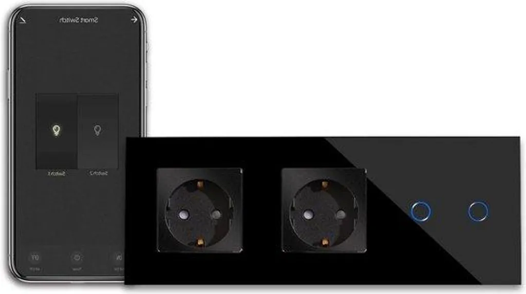 Interrupteur Wi-Fi intelligent en verre noir - Modèle Connecté GX-20