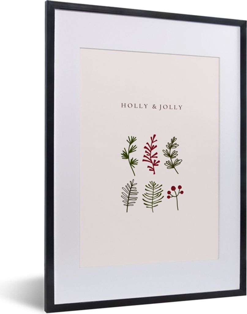 MuchoWow Gerahmtes Poster Pflanzen - Weihnachten - Zitate 30x40 cm - Poster mit Schwarzem Bilderrahmen Wandposter Rahmen Foto Bilder - Wandposter...
