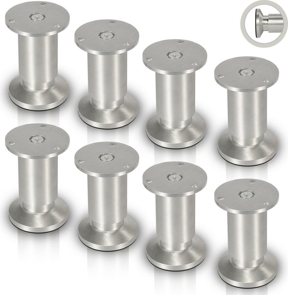 Aopunly 8er Set Möbelfüße Tischbein Set Sofafüße Möbelbeine Bettstützen Sofafüße Schrankfuß Möbelbeine Alu 4x120mm
