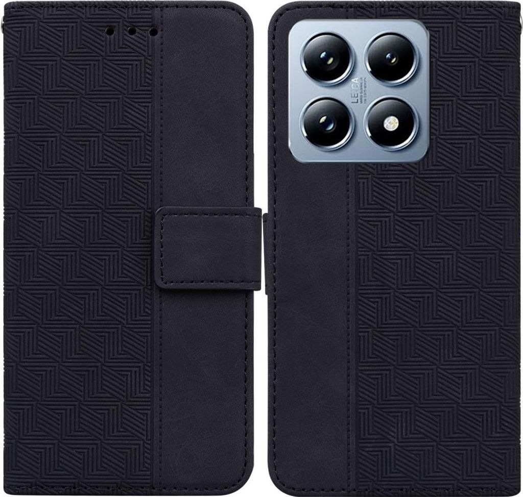 Xiaomi 14T Hülle - Coverup Geometric Klapphülle - Schwarz