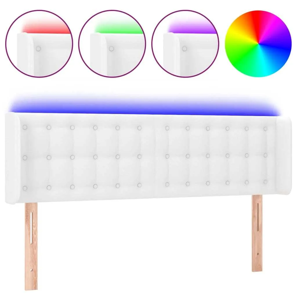 Tête de lit LED 147 cm blanc pour lecture et ambiance de chambre