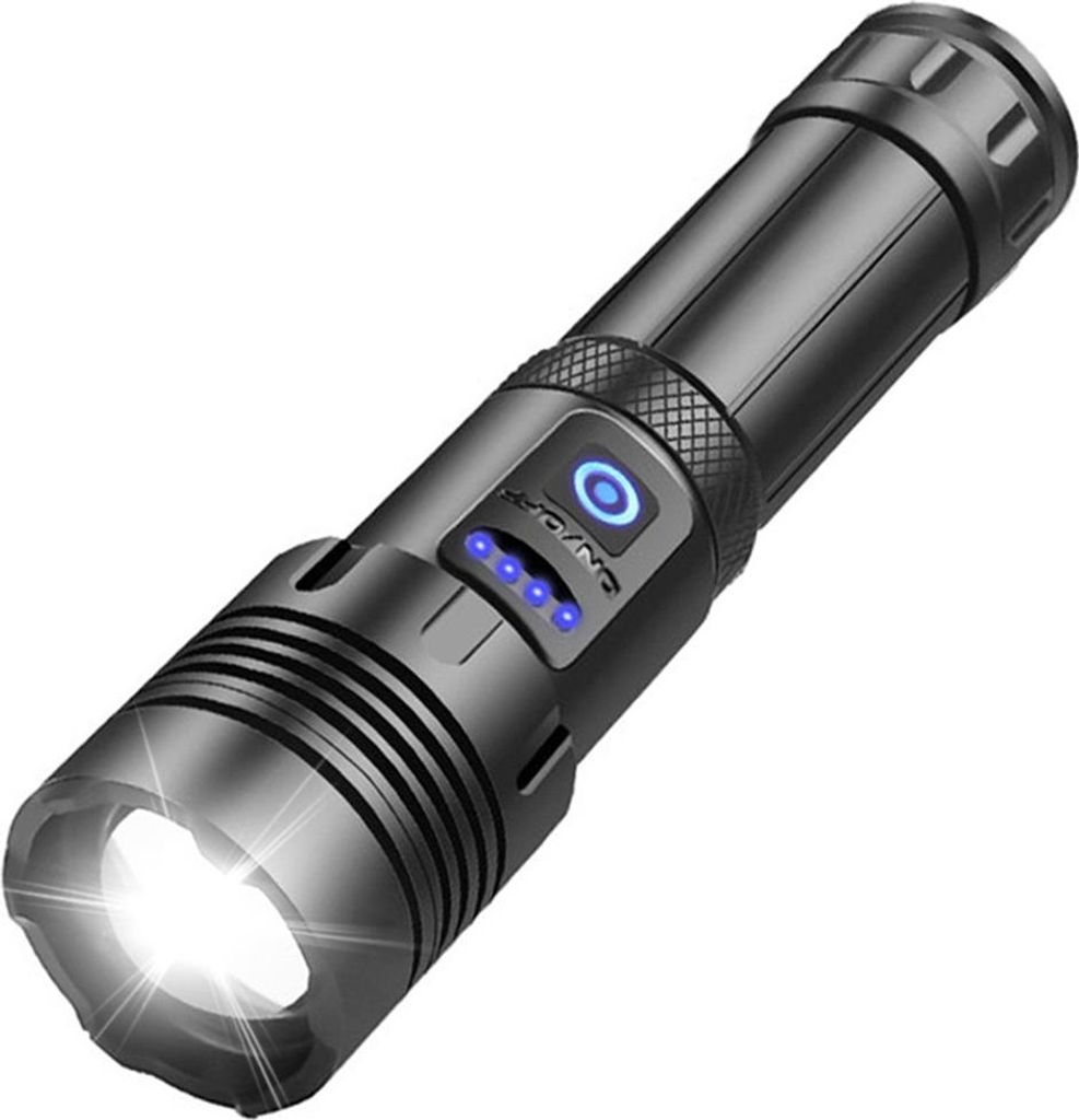 LED Taschenlampe Extrem Hell,7 Lichtmodi USB Taschenlampe XHP70 mit 26650 Akku Wiederaufladbar Wasserdicht für Camping, Wandern, Reisen, Militärp...