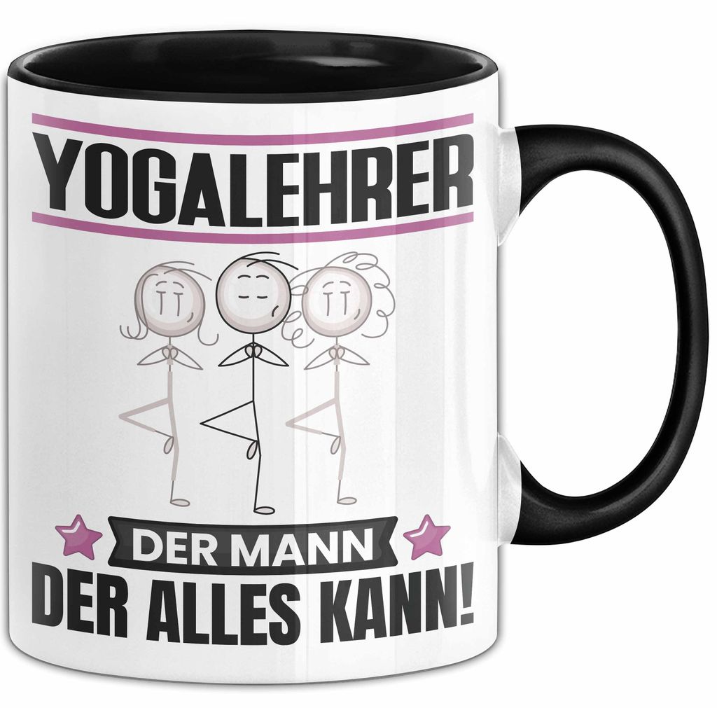 Yogalehrer Tasse Geschenk für Yogalehrer Der Mann Der Alles Kann Geschenkidee zum Geburtstag (Schwarz)