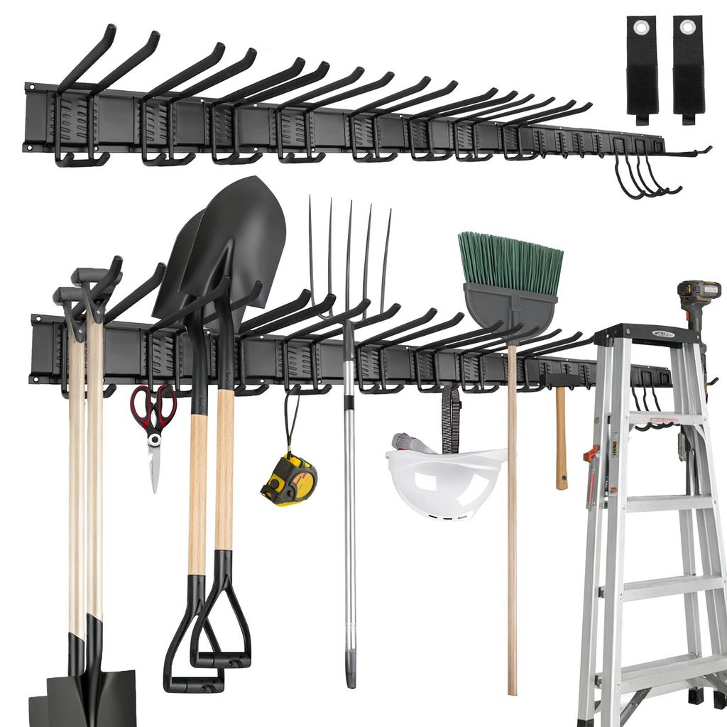 Werkzeughalter Wand, 80 Zoll Garagen-Organizer mit 15 Haken Produktbild 