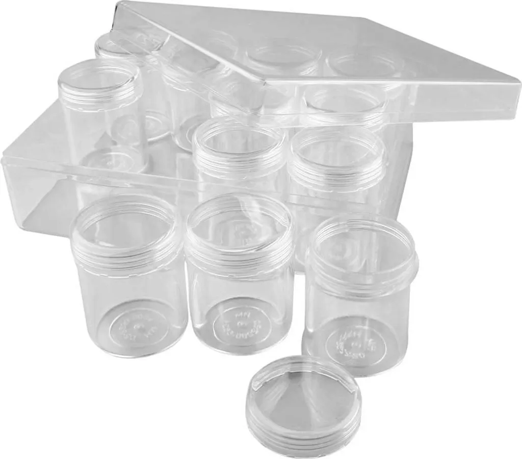 Lot de 10 boîtes en acrylique de 47 mm transparentes pour collection