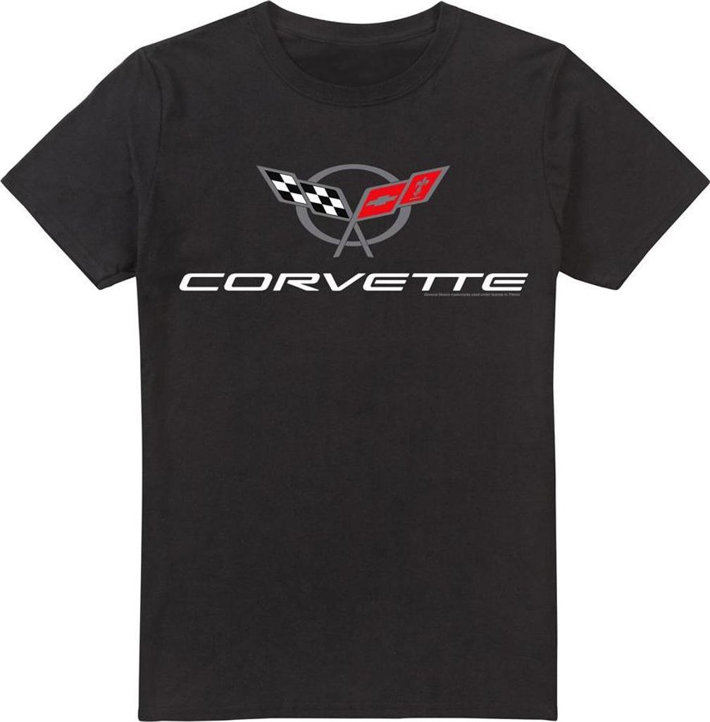 Chevrolet - "Corvette Modern" T-Shirt für Herren/Damen Uni TV21515 (3XL) (Schwarz)