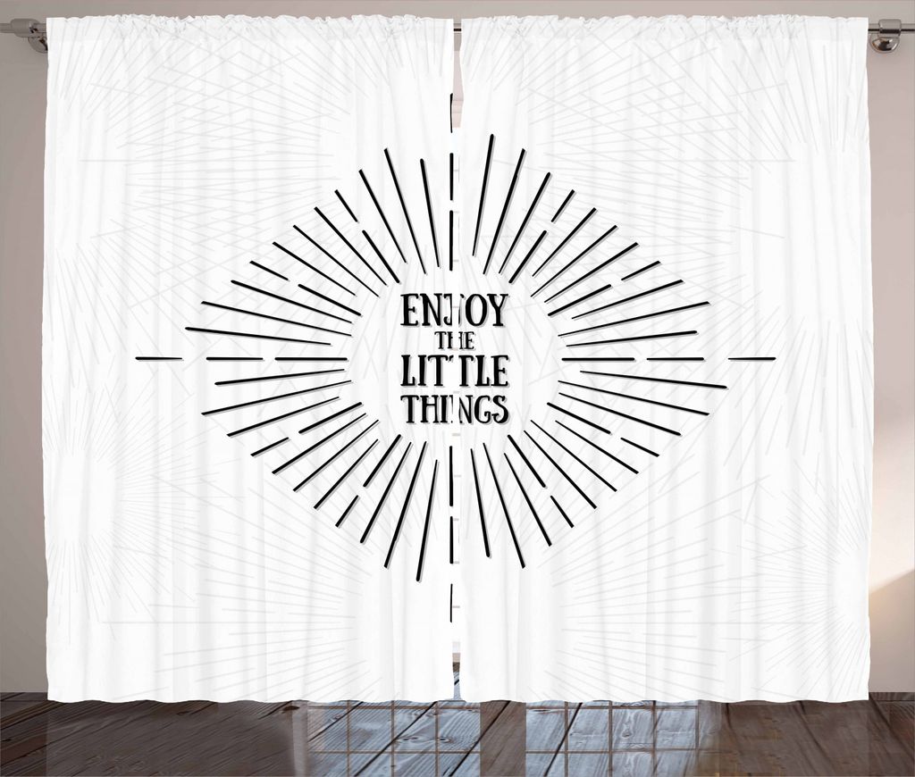 ABAKUHAUS Zitat Rustikaler Gardine, Stammes-Starburst-Linien, Schlafzimmer Kräuselband Vorhang mit Schlaufen und Haken, 280 x 225 cm, Hellgrau Wei...