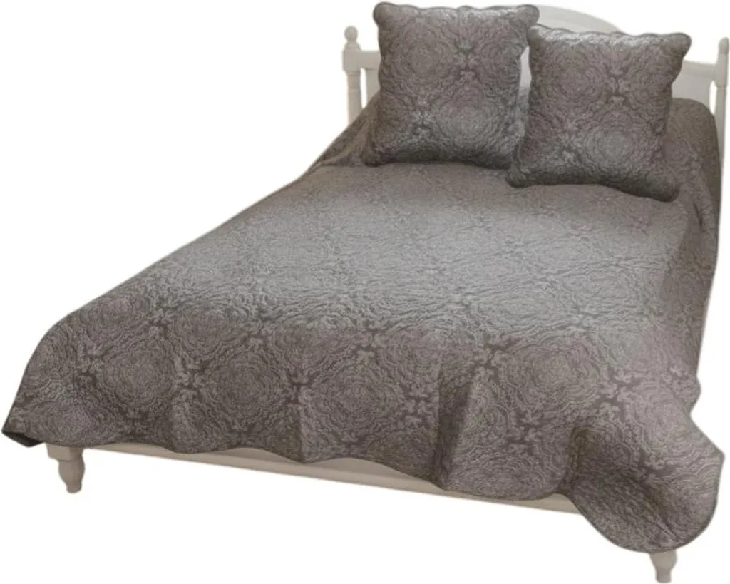 Boutis Matelassé Arabesque et Taies d'Oreiller pour Décoration de Lit