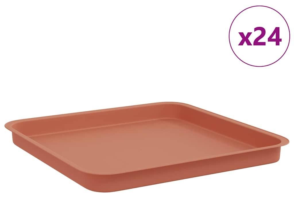 Quadratisches Blumentablett 24 pcs Ziegelrot 36 x 36 x 2,5 cm