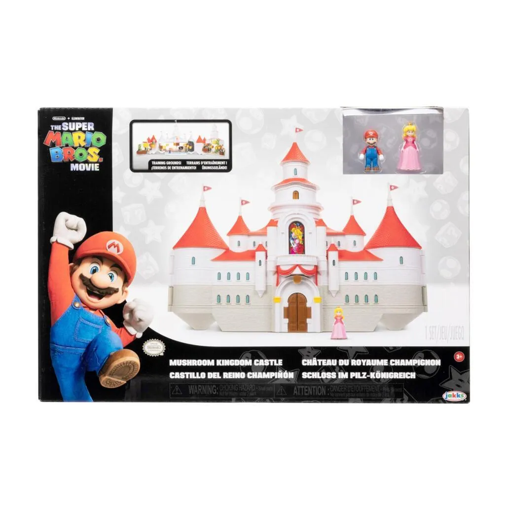 Jakks Super Mario Château Royaume Champignon avec Figurine 6 cm