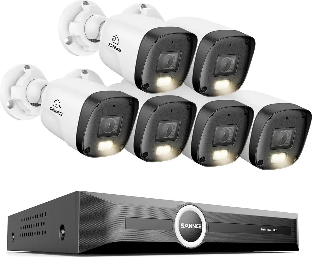 Kit Vidéosurveillance PoE 8 Canaux NVR - 6 Caméras IP 3MP Étanches