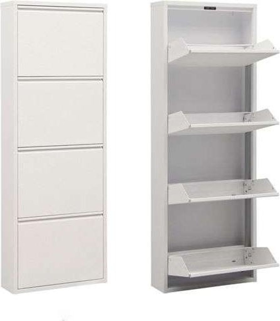 Skye Decor, Marino 4 - White, Schuhschrank, Weiß, 100% METALL, 50 x 15 x 137 cm