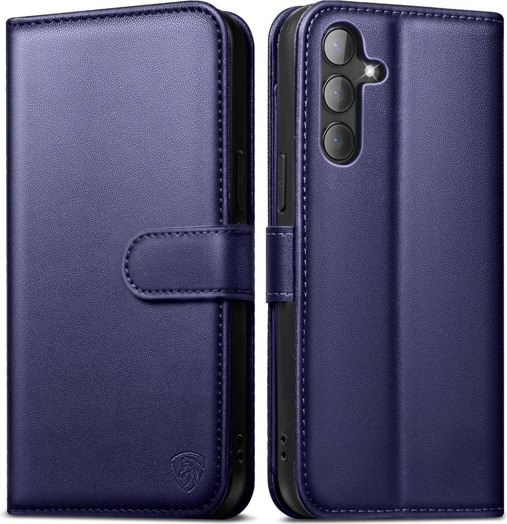 Housse Samsung Galaxy S24 Wallet Premium en cuir bleu 5G Flip Case