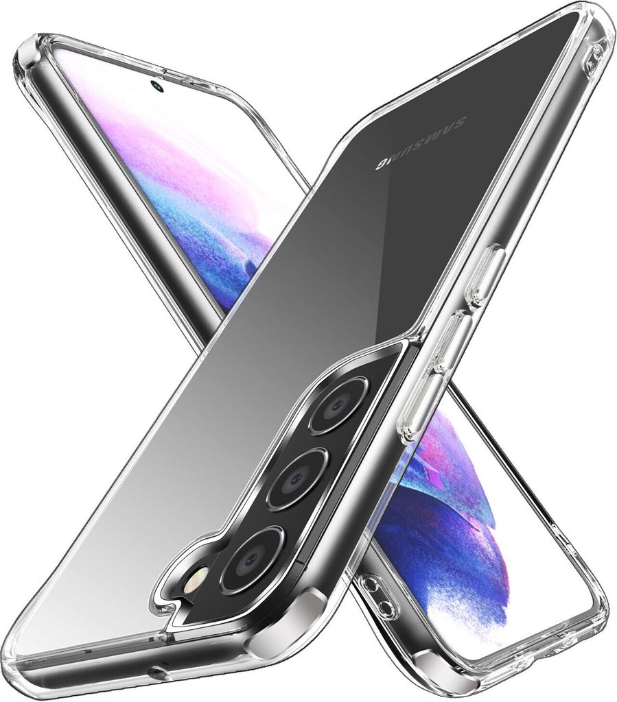 Galaxy S22 5G Hülle, Kristall Klar PC Hartschale TPU Bumper Ecke Kante Stoßfest Schutzhülle für Samsung Galaxy S22 5G