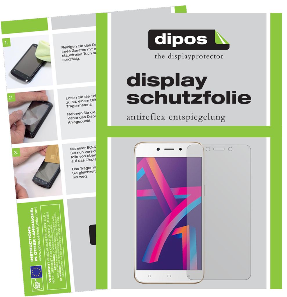 2x Schutzfolie für Oppo A71 2018 matt Displayschutzfolie Folie Display Schutz