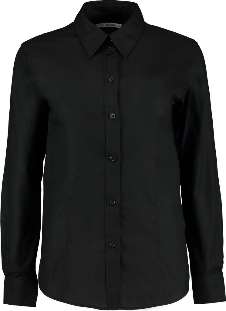 Kustom Kit - "Oxford" Hemd für Damen Langärmlig PC5551 (34 DE) (Schwarz)