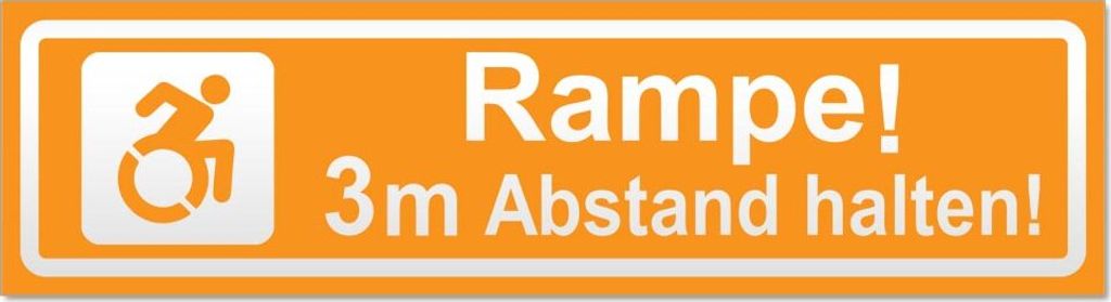 Rampe Motiv 3m Abstand invertiert Magnetschild Schild magnetisch