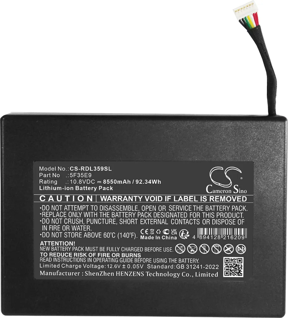 Batterie haute capacité 5F35E9 compatible Ring Power Pack Techtek