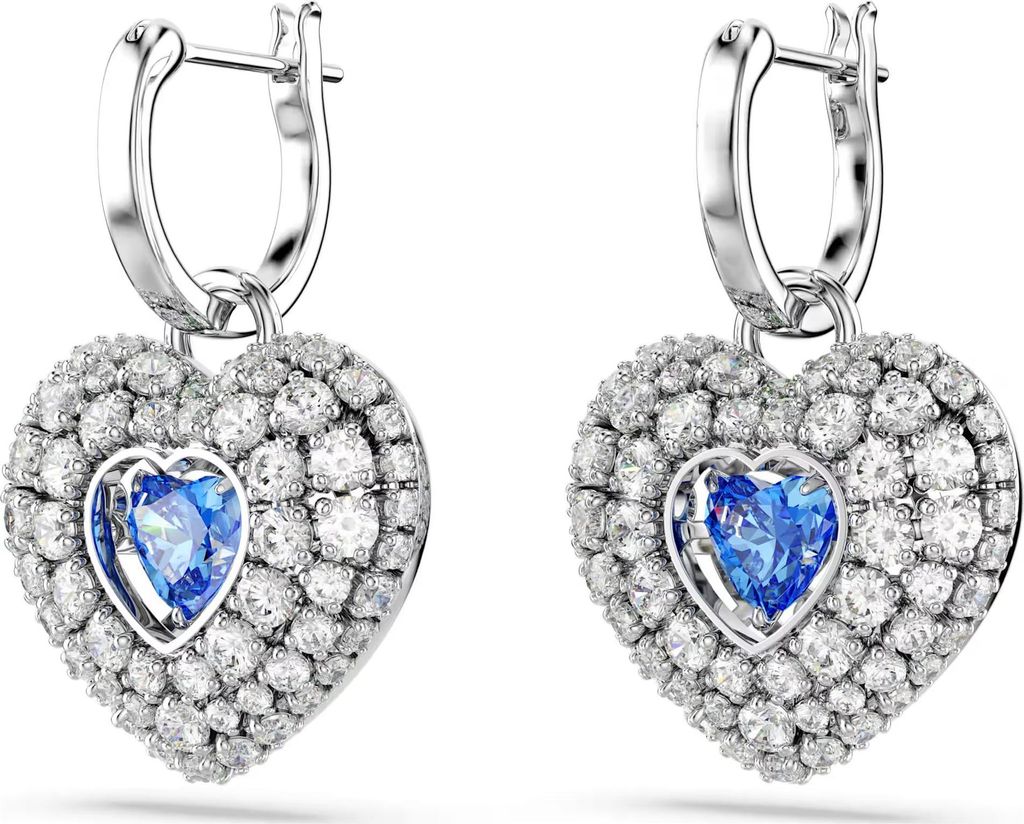 Swarovski Ohrhänger Damen Hyperbola Herz Blau Rhodiniert 5680392