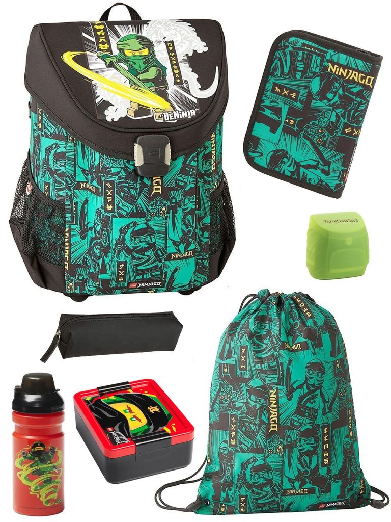 Lego Ninjago Schulranzen Set EASY GREEN Ninja Schultasche Produktbild 