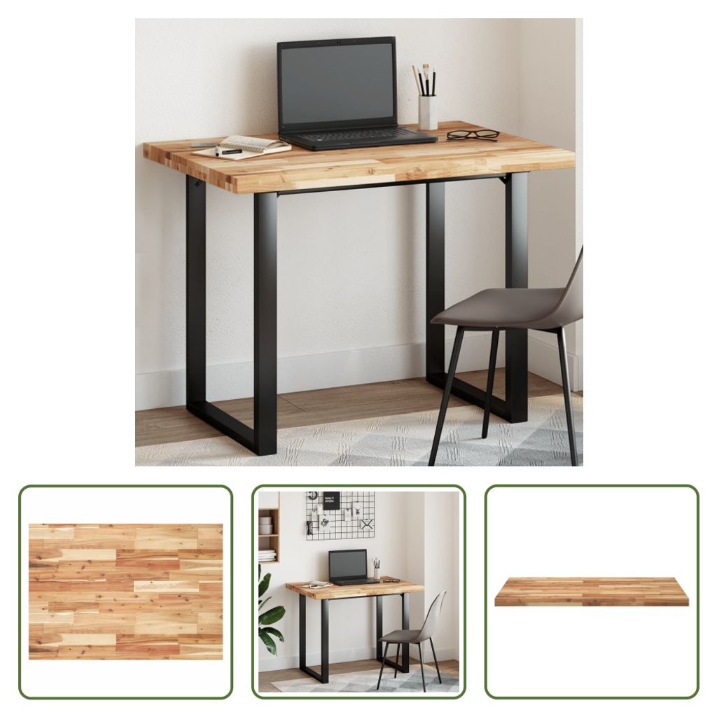 The Living Store Tischplatte Rechteckig 120x70x4 cm Massivholz Akazie