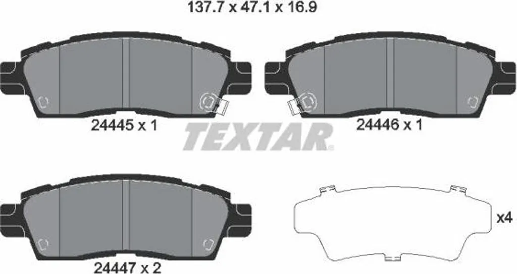 Plaquettes de frein Trailblazer et SSR : Textar 2444501 haute sécurité