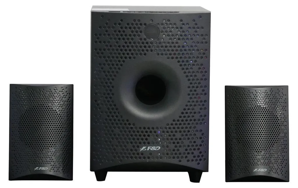FENDA F210X Enceintes 2.1 avec Bluetooth 4.0 et Radio FM - Noir Elégant