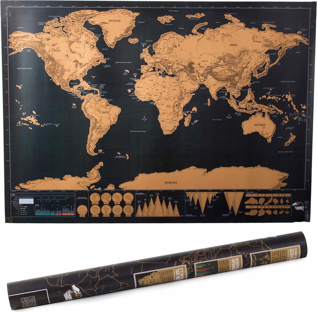 Weltkarte zum Freirubbeln 82 x 59 cm interaktive Länder entdecken modernes Design