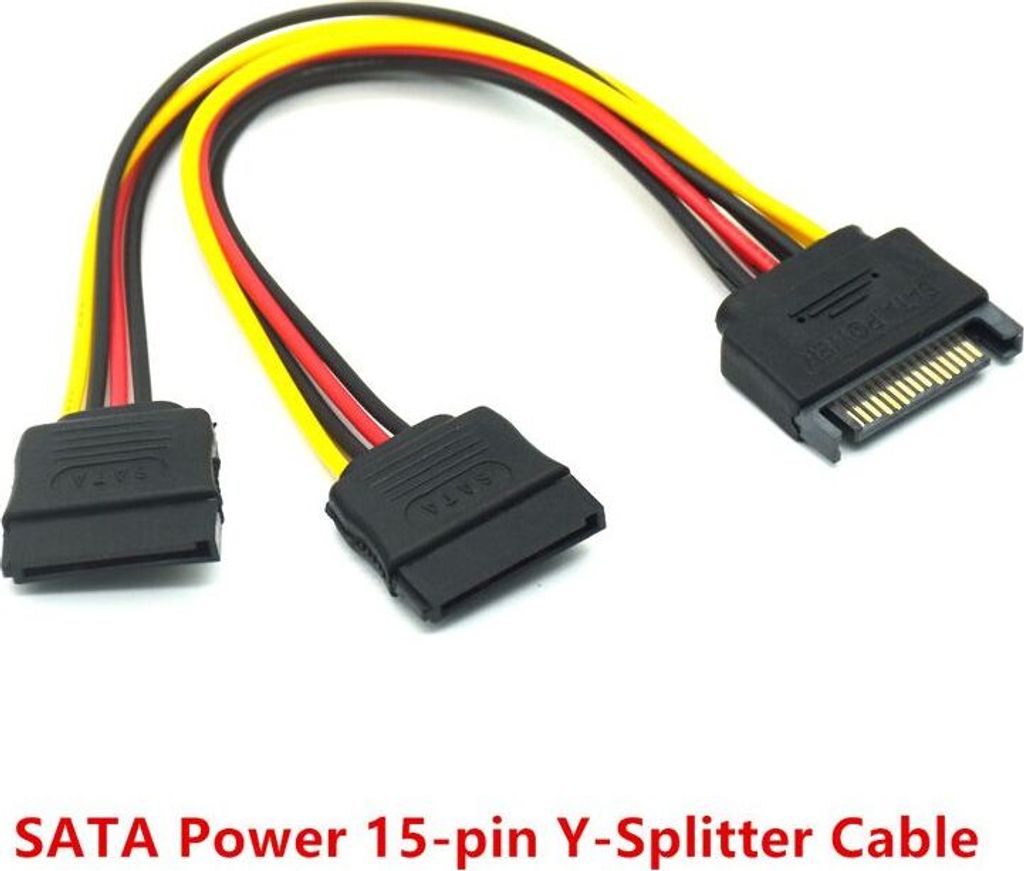 15Pin SATA Y Kabel Buchse auf 2x Stecker 15Pin Y Stromkabel Splitter 20cm