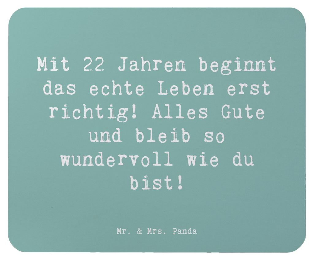 Mr. & Mrs. Panda Mauspad Spruch 22. Geburtstag - Meeresbrise - Geschenk, Mousepad, Freude, Dekoration, Geburtstagswünsche, mousematte, Abenteuer, ...