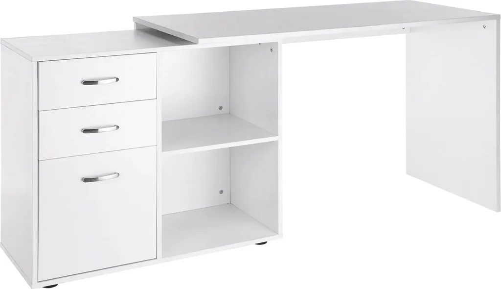 Bureau informatique modulable 2 en 1 avec tiroirs de rangement