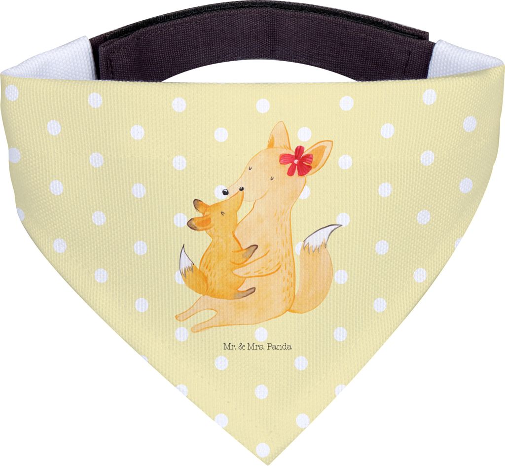 Mr. & Mrs. Panda Hunde Halstuch Fuchs Mama - Gelb Pastell - Geschenk, Dreieckstuch, Für, Schoß, Hals Tuch, Muttertag, Umarmen, Mutter, Hundehalst...