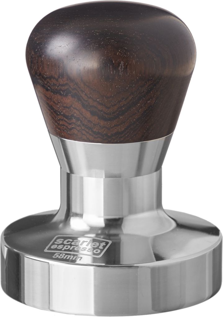 scarlet espresso | Tamper »Passion« für Barista; mit ergonomischem PVC- oder Edelholzgriff nach Wahl und Präzisions-Edelstahlbasis , Größe:58...