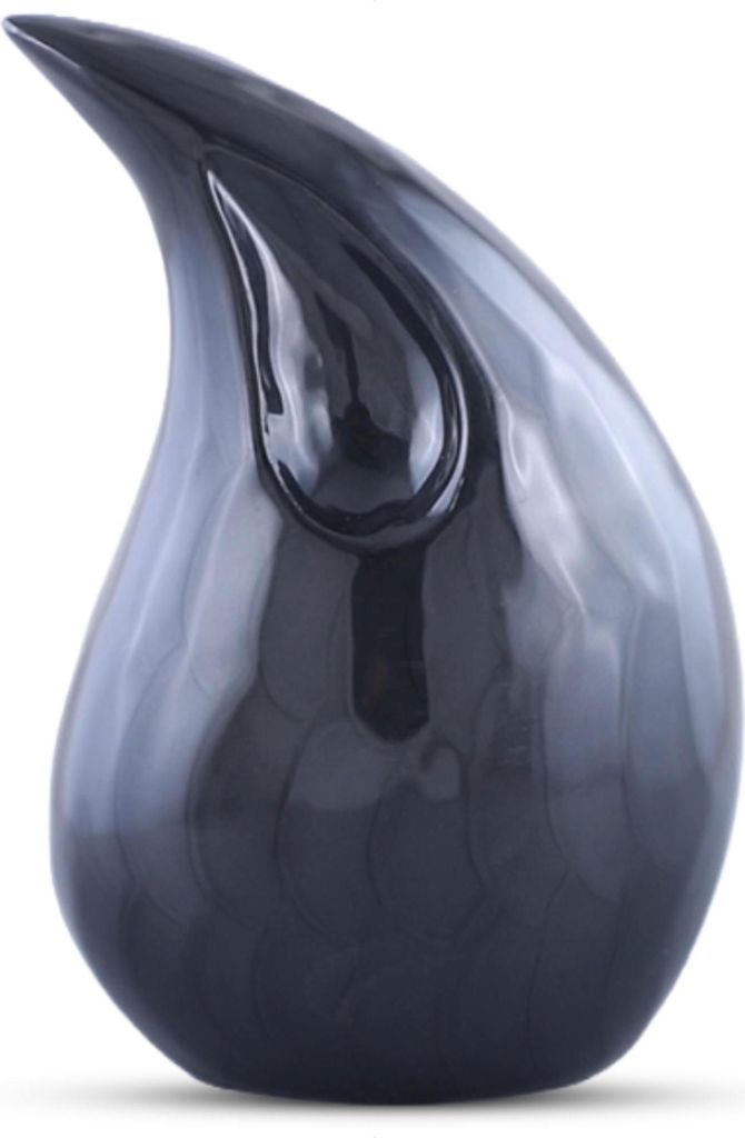 Teardrop Urne 400 ML aus Aluminium - Elegante cremation Urne für Menschliche und Tierasche - Schwarz