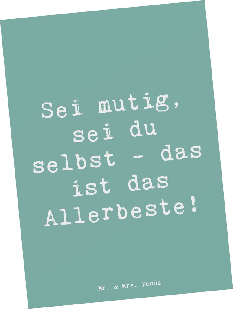 Mr. & Mrs. Panda Postkarte Spruch Mutig zu sich selbst Produktbild 