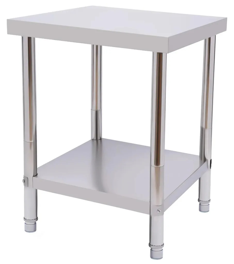 Plan de travail en inox pour cuisine - Table 61 cm avec rangement bas