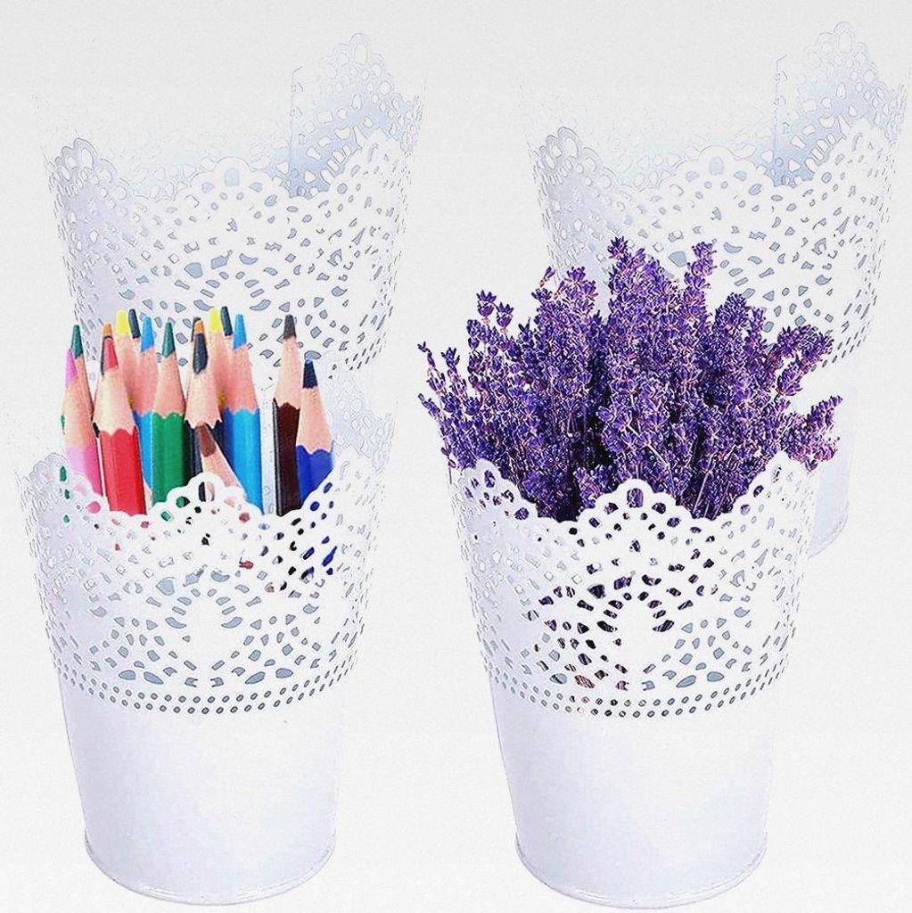 4 Stück Becher für Make up Pinsel, Make up Pinsel Halter, Stifthalter, Aushöhlen Aufbewahrungsbecher Dient zum Aufbewahren von Make-up-Pinseln, ...