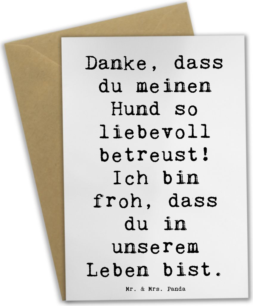 Mr. & Mrs. Panda Klappkarte Spruch Danke Hundesitter - Weiß - Geschenk, Grußkarten, Wertschätzung, Hund, glückwunschkarten, Hundebetreuung, ost...