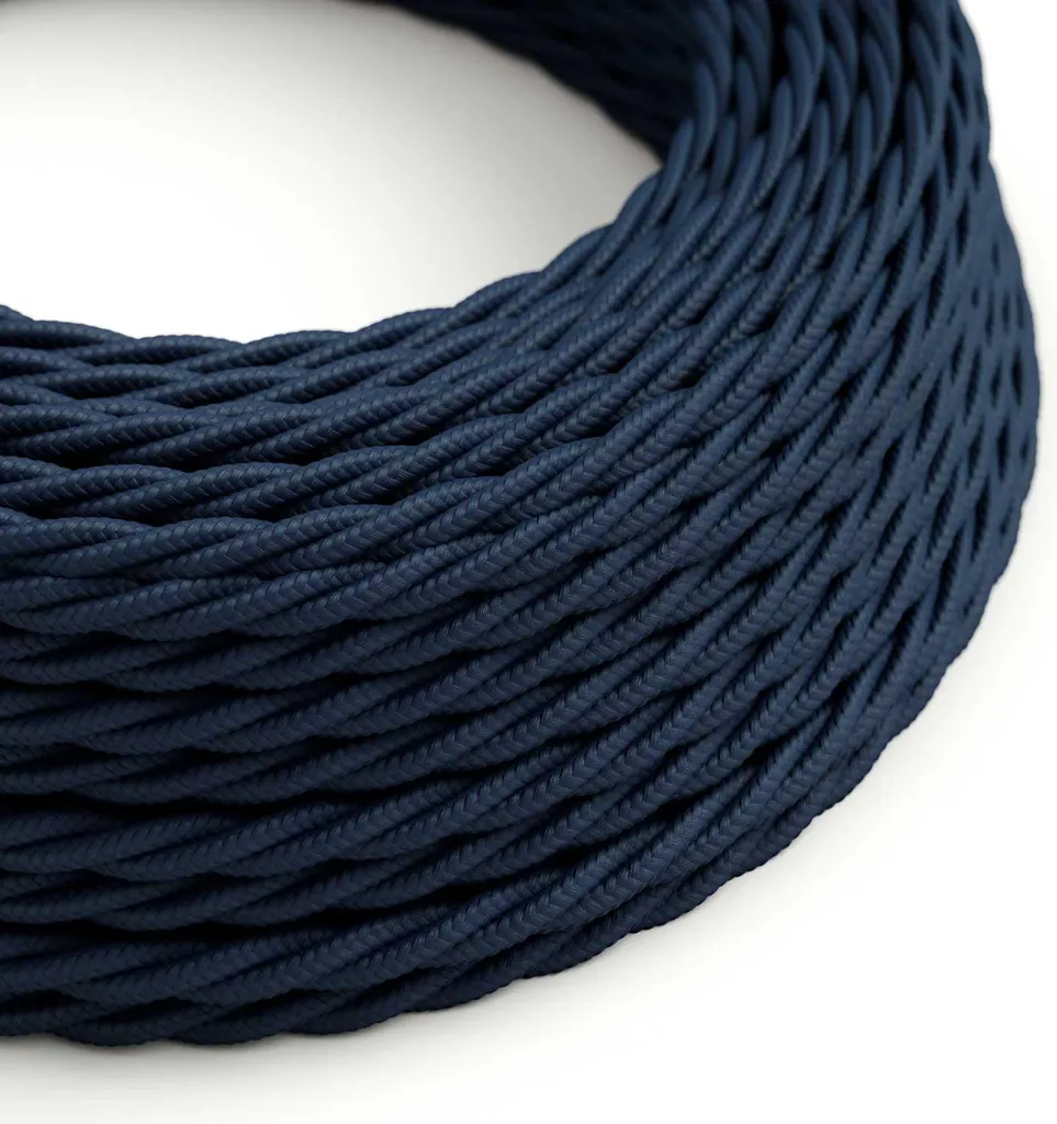 Câble Électrique Tissu 3x0,75 mm² 10m Deep Blue TM20 Creative-Cables