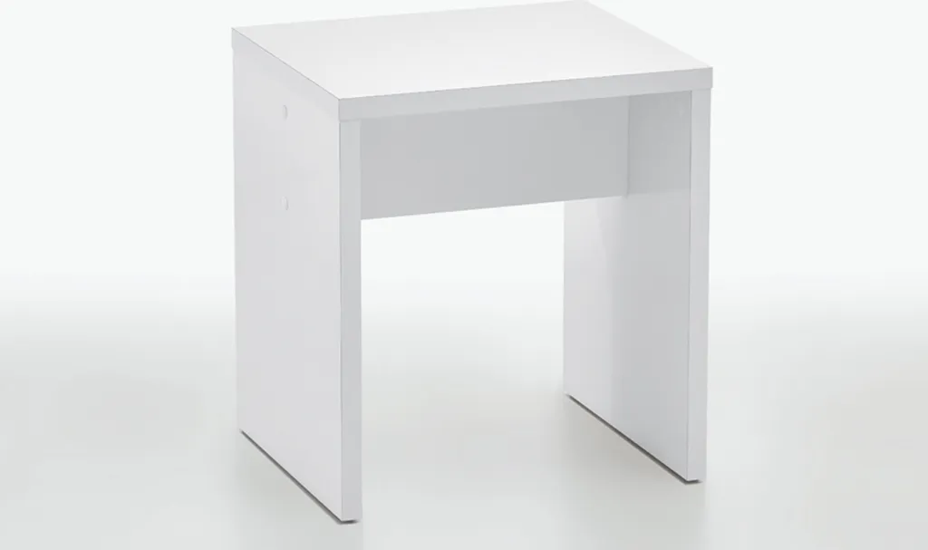 Tabouret Sally en Finition Blanc Haute Brillance - Format 40x44 cm