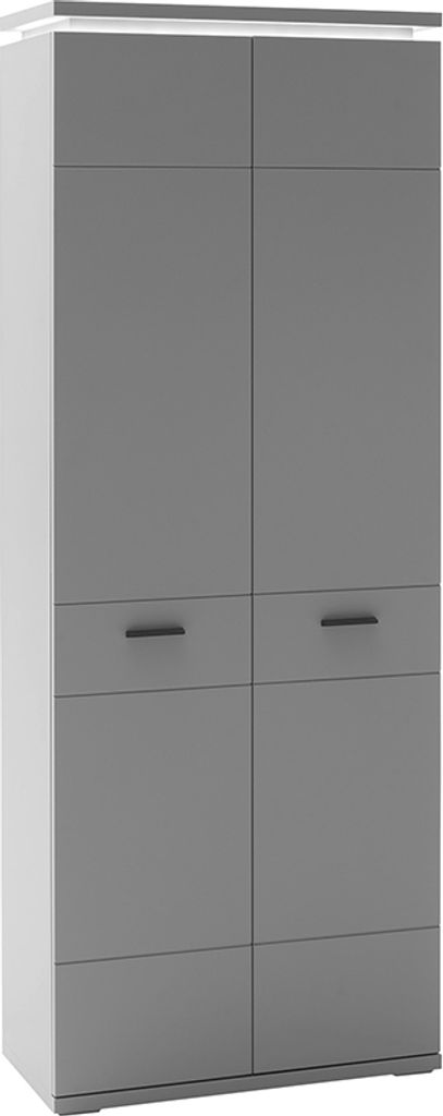 Garderobenschrank, ausziehbare Kleiderstange, grau, ALBUFEIRA-05, B/H/T ca. 76/198/38 cm