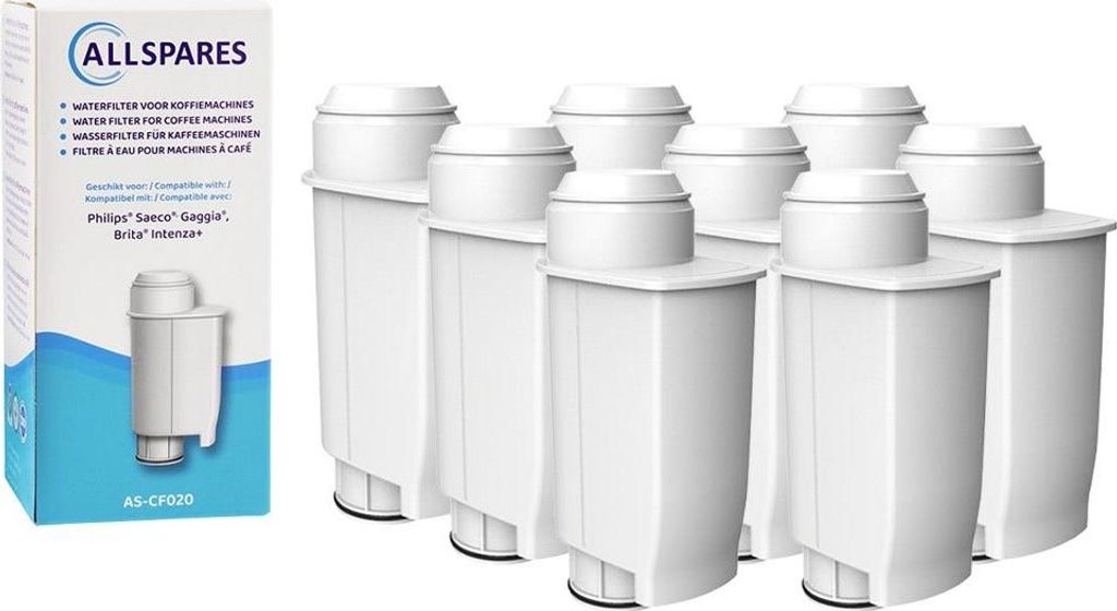 AllSpares Wasserfilter (x8) geeignet für Philips / Saeco Kaffeemaschinen