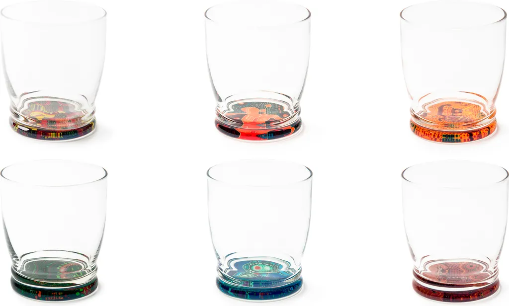 Excelsa Set di 6 bicchieri da acqua in vetro aborigeno da 30 cl colorati