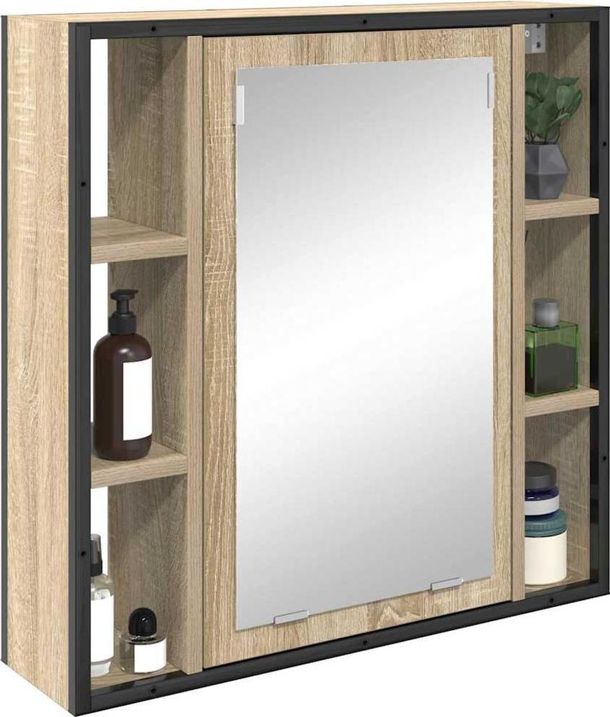 "im Sonderangebot"Spiegelschrank Modernes Design - Badezimmerschrank Badmöbel - Sonoma-Eiche 60x16x60 cm Holzwerkstoff DEMöbel 6281203