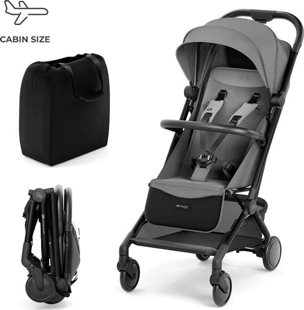 Kinderkraft PILOT 2, passeggino ultraleggero grigio, ideale Immagine del prodotto 