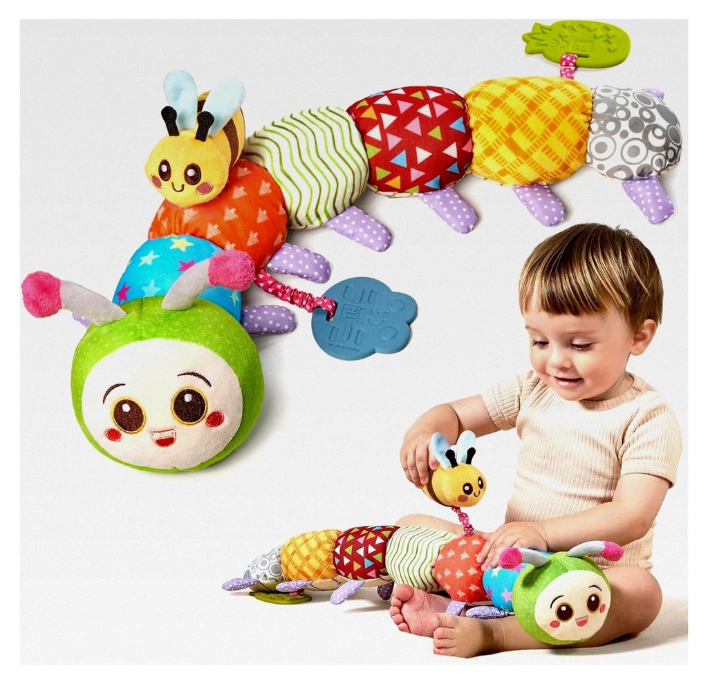Spielzeug für Babys von 0 bis 6 Monaten, sensorisches Spielzeug, Geschenk zur Geburt für Mädchen und Jungen, Plüsch, Chenille, Lernspielzeug